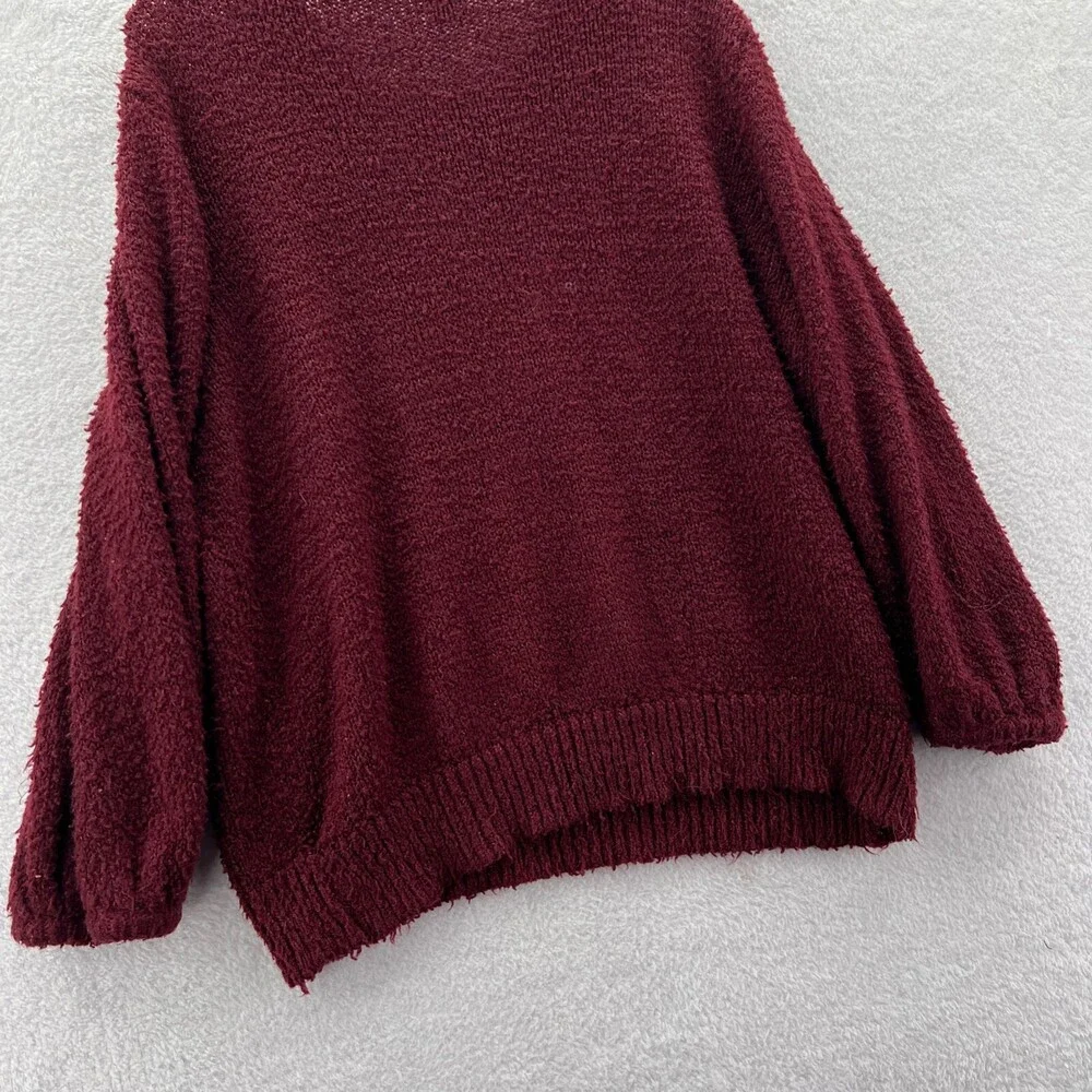 A New Day Sweater Womens Large Red Pullover Top Long Sleeve Chunky‎ Knit